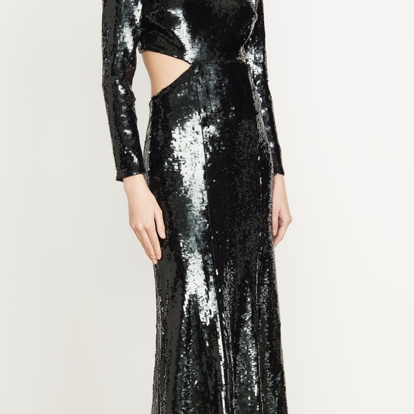 A.L.C. Gabriela Black/Green Sequin Gown - Picture 2 of 5